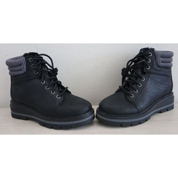 Timberland A2KQZ Women's Sz 6 Black Cervina Valley WR Leather Hiking Boots - Picture 7 of 10